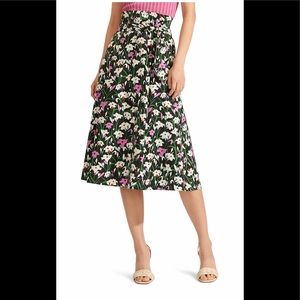 VERONICA BEARD Avi pleated floral-print cotton-blend poplin midi skirt